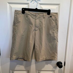 Travis Mathew khaki nylon polyester blend shorts